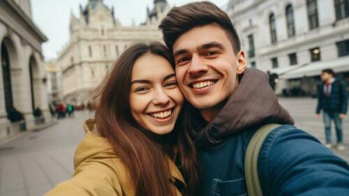 Happy Tourist Couple