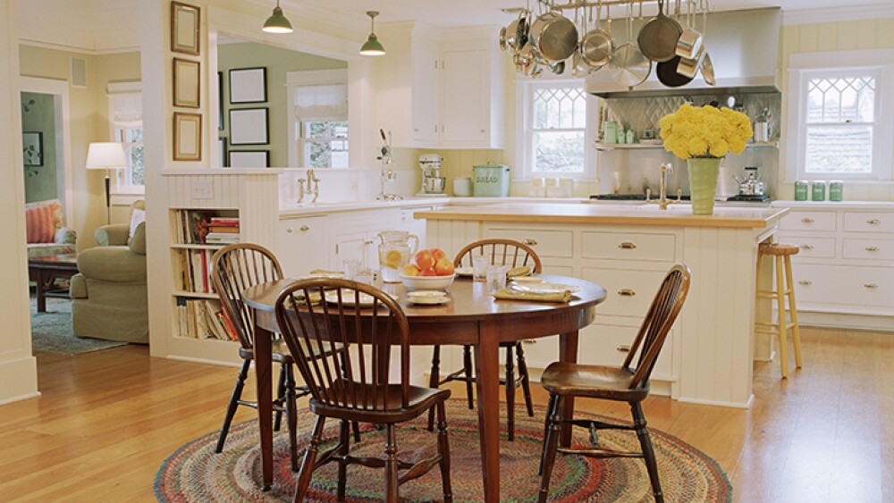 Wooden Table and Chairs in Traditional Kitchen