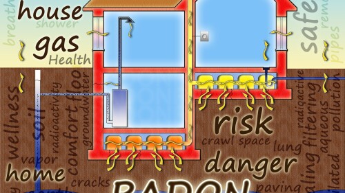 The danger of radon gas in our homes - concept illustration