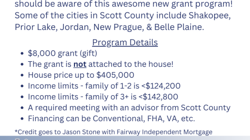 8k new Grant program in Scott County!